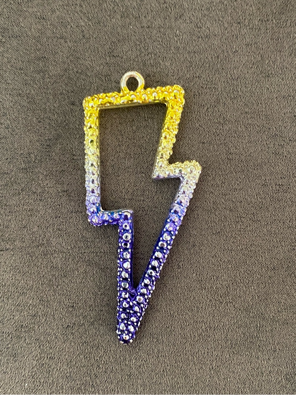 Betsey Johnson Yellow to Purple Lightning Bolt Key Charm - Picture 1 of 3